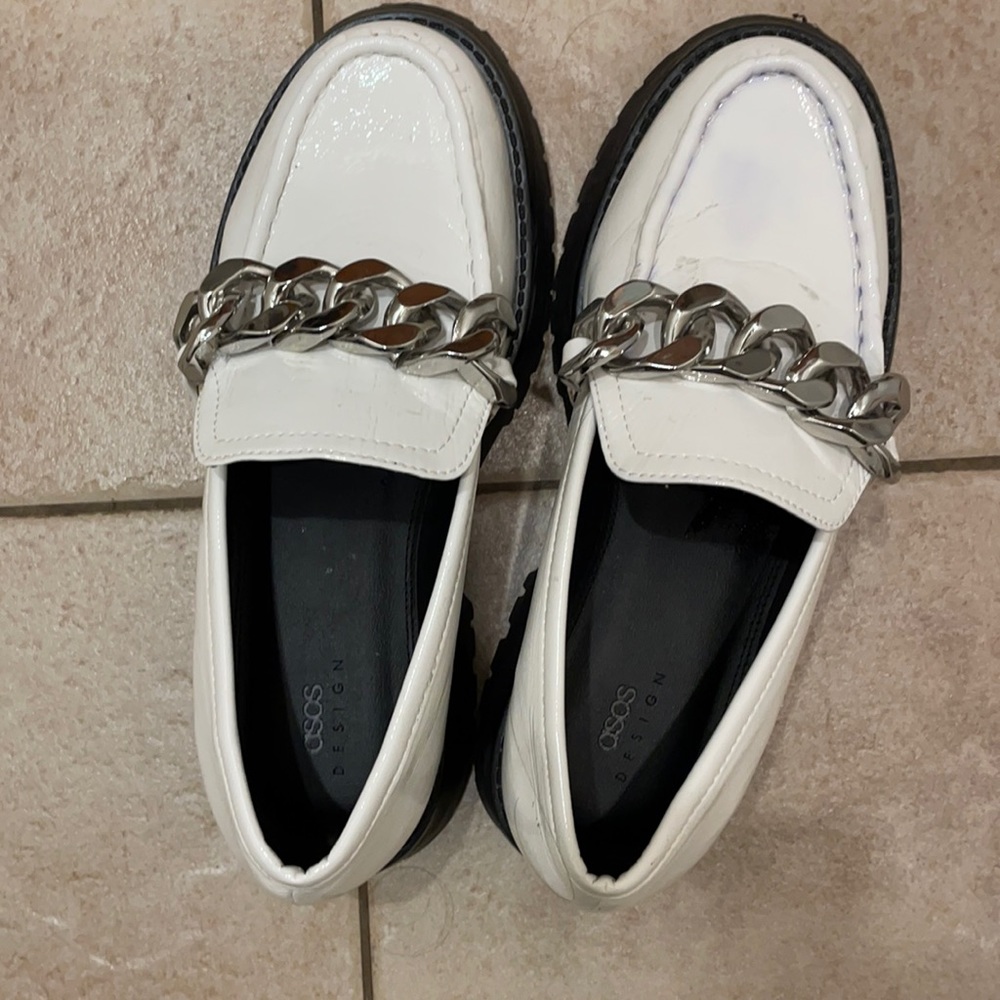 ASOS White Chunky Platform Loafer - Size 8